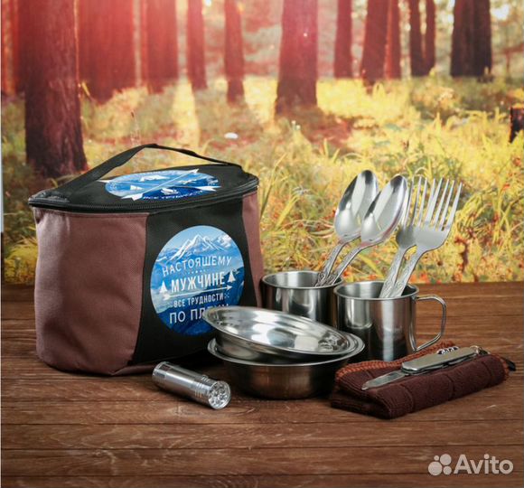 Термос 500 мл, кружка 2 шт