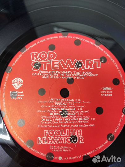Rod Stewart - Foolish Behaviour LP Japan 1980 NM