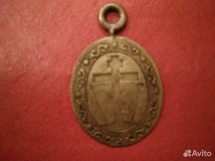 Старинный образок латунь