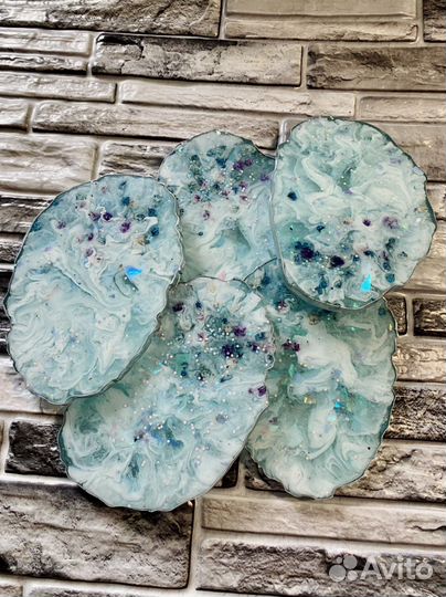 Набор костеров/подстаканников из эпоксидной смолы