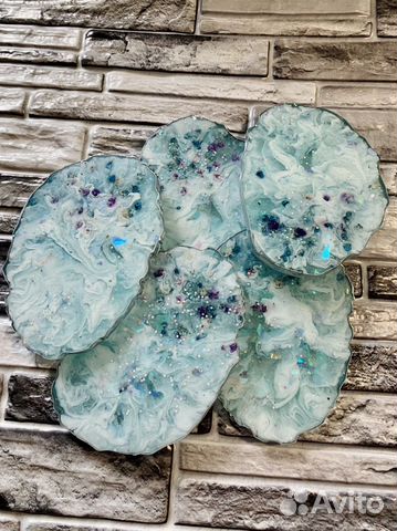 Набор костеров/подстаканников из эпоксидной смолы