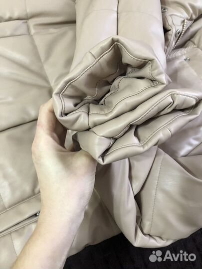 Пальто из экокожи