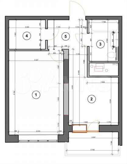1-к. квартира, 44,5 м², 17/25 эт.