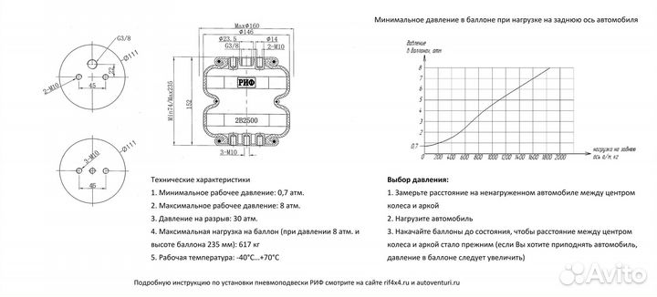 Пневмоподвеска риф для Toyota hilux 2005-2014