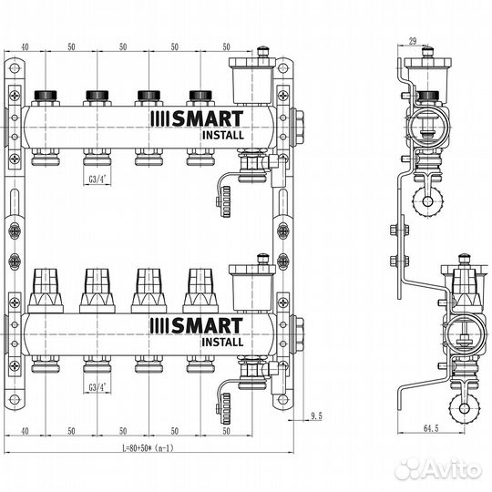 Комплект коллекторов SMART Install с балансировочн