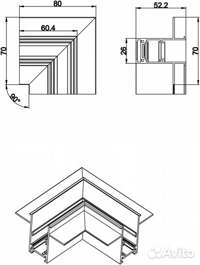 Donolux L corner InW М space-Track system коннекто