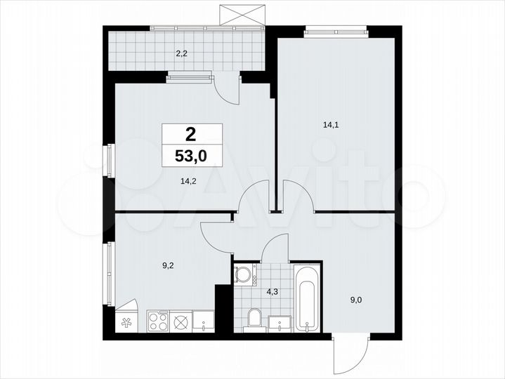 2-к. квартира, 53 м², 18/18 эт.