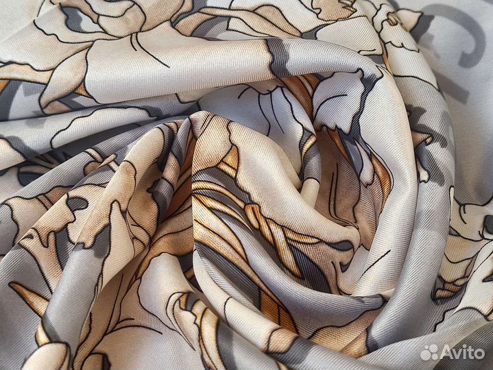 Платок Шелк Balenciaga серый бежевый 8 расцветок