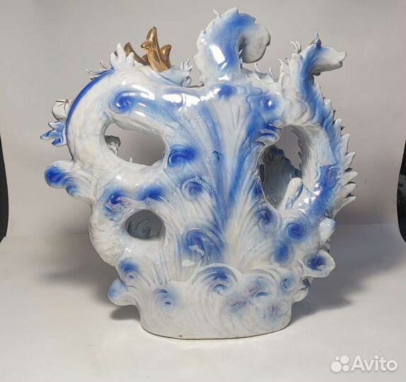 Фарфоровая статуэтка дракон и птица феникс