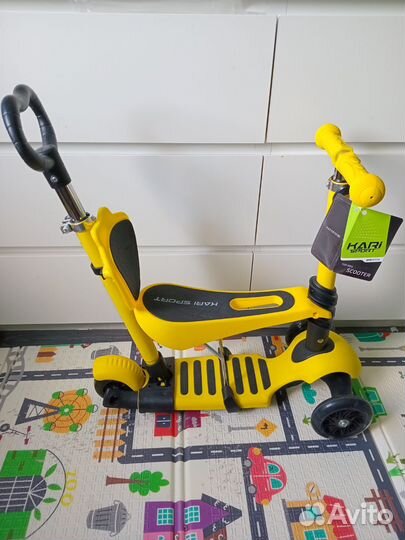 Самокат беговел 3 в 1 с ручкой