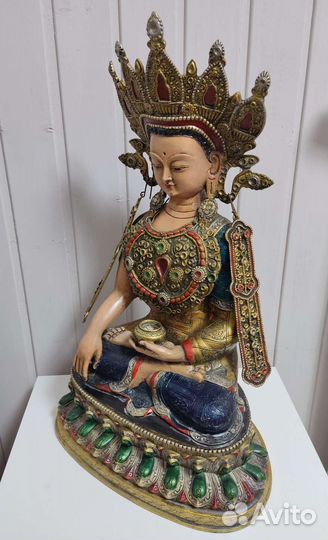Большая старинная статуэтка Будды Шакьямуни