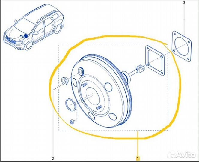 Вакуумный усилитель тормозов Renault Duster HJD