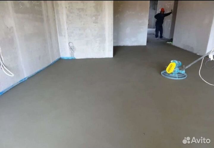 Механизированная полусухая стяжка,выравнивание пол
