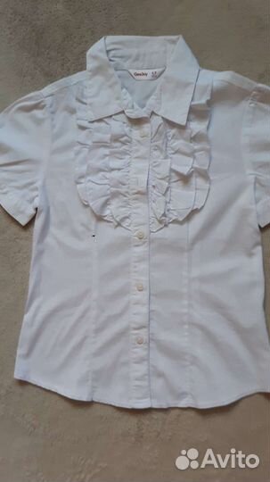 Блузки белые для девочки 128