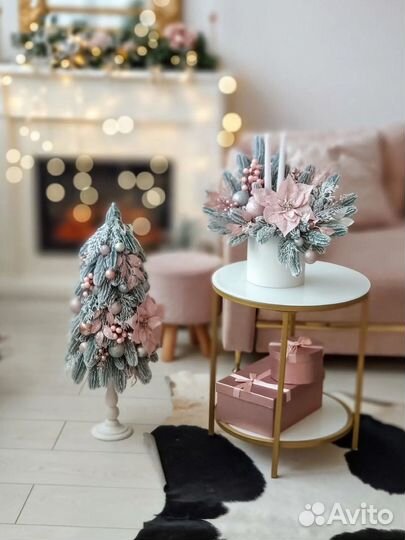 Новогодний декор,интерьерная композиция,подсвечник
