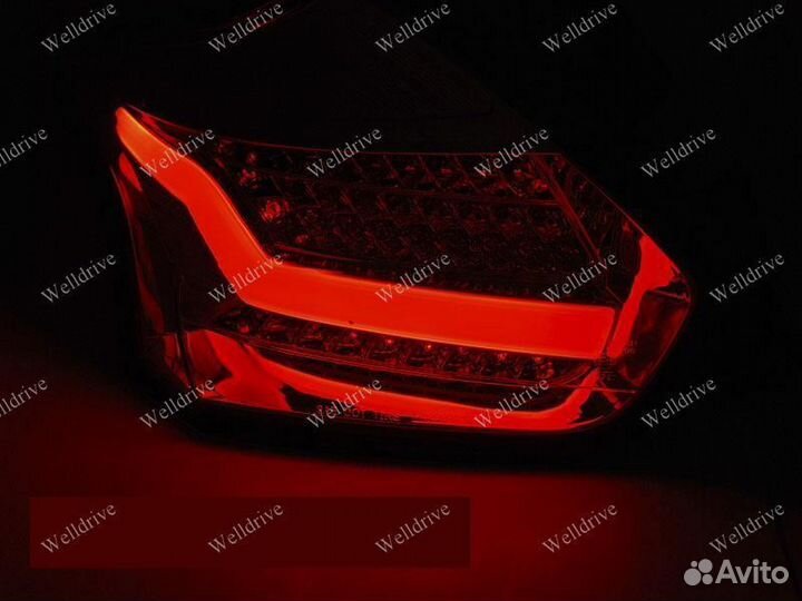 Фонари задние Ford Focus 3 15-18 HB SEQ LED хром