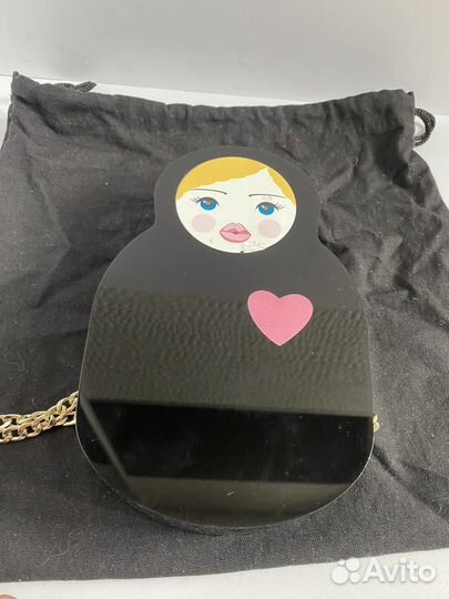 Клатч Candy shop матрешка черный на цепочке