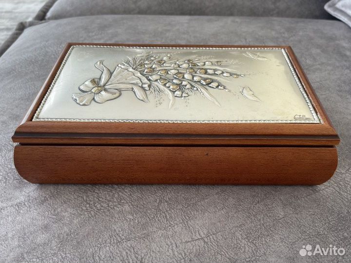 Шкатулка для украшений дерево серебро