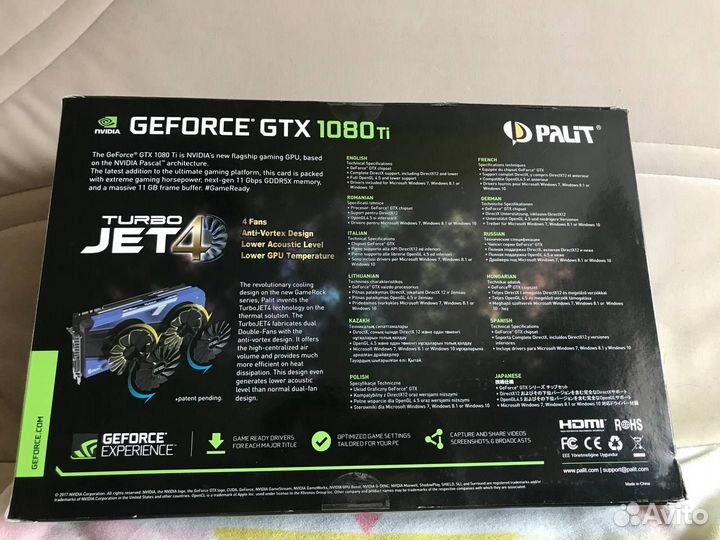 Видеокарта Palit gtx 1080 ti 11 gb Gamerock Premiu