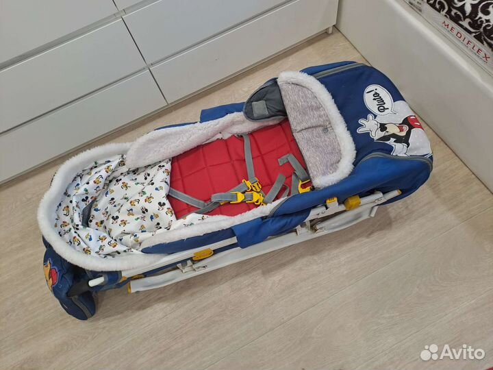 Детские санки коляска с колесами