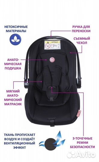 Автокресло автолюлька переноска Lora 0+