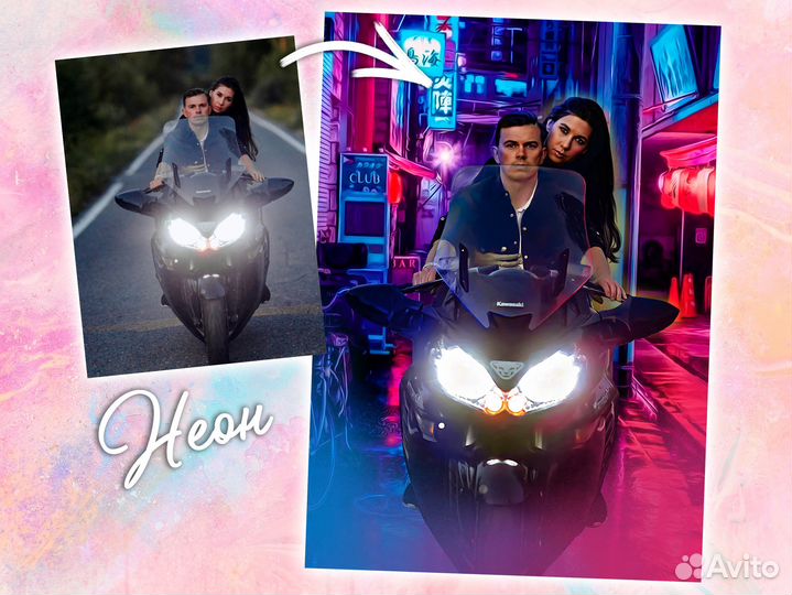 Портрет по фото на холсте