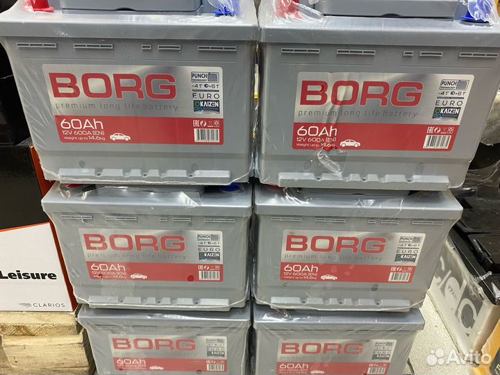 Аккумулятор borg 60Ач 600А прямой