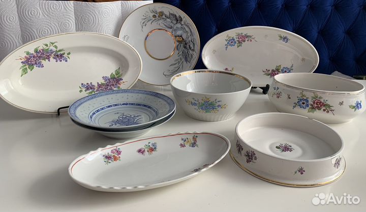 Салатнк тарелки и блюдо Дулево Китай