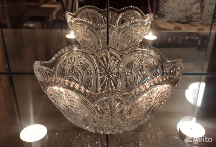 Большая хрустальная ваза СССР