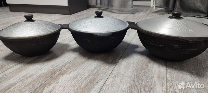 Казан чугунный с плоским дном, Садж