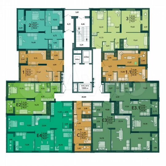 2-к. квартира, 73,8 м², 2/22 эт.
