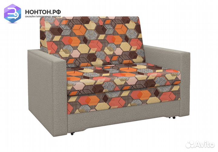 Диван выкатной Виктория-5 с узором бежевый