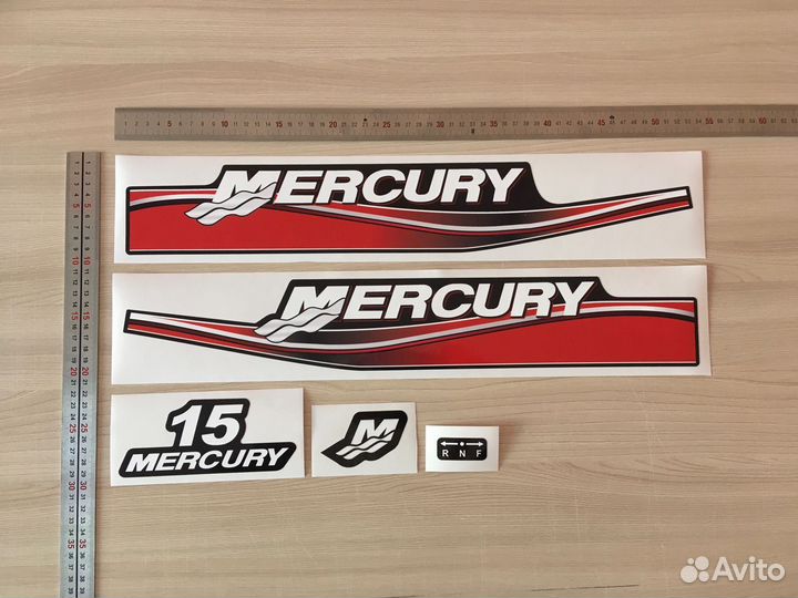 Наклейки на мотор меркури. mercury
