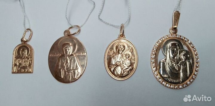 Золотые кулоны и подвески религиозные