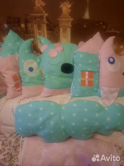 Подушки набор бортиков для кровати детской