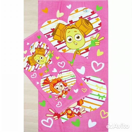 Махровое полотенце «Фиксики. Симка и Шпуля»