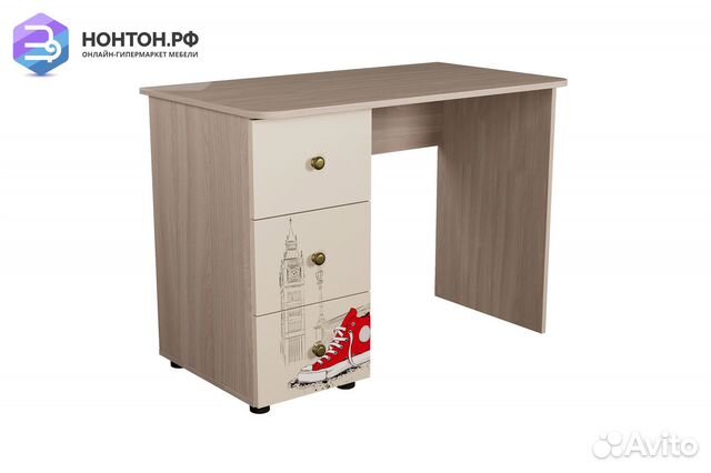 Письменный стол Мийа-3А ясень шимо светлый / бежев