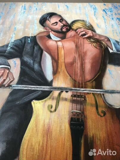 Картина маслом девушка скрипка