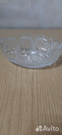 Конфетница ладья, хрусталь