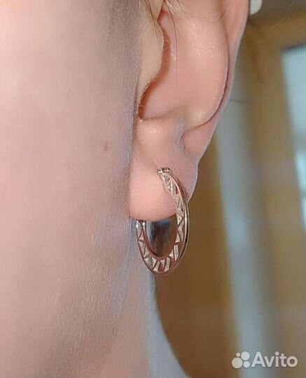 Серебряные серьги конго