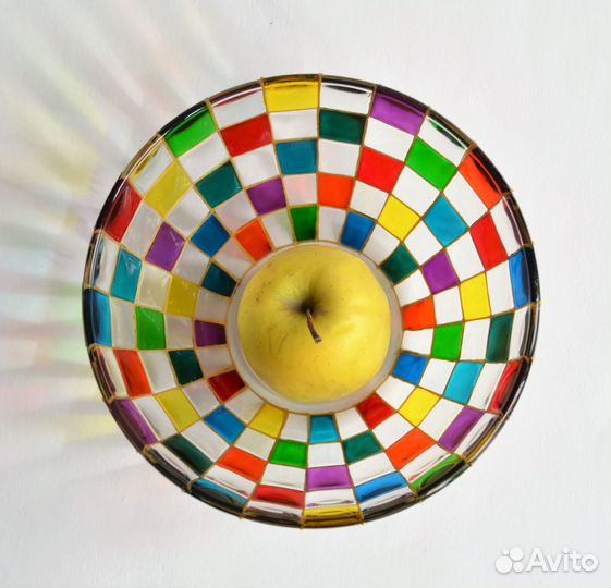 Салатник из цветного стекла, конфетница стеклянная