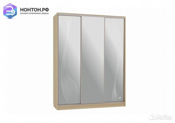 Шкаф-купе Бассо 4-600 волны 1 дуб сонома