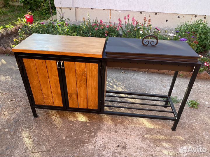 Мангал с печью под казан