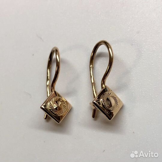 Золотые серьги 585 пробы СССР
