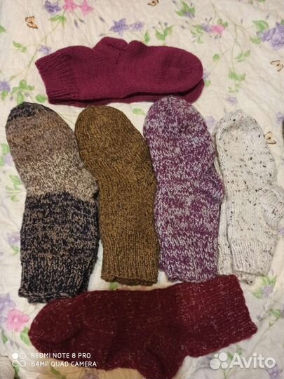 Носки ручной вязки шерстяные