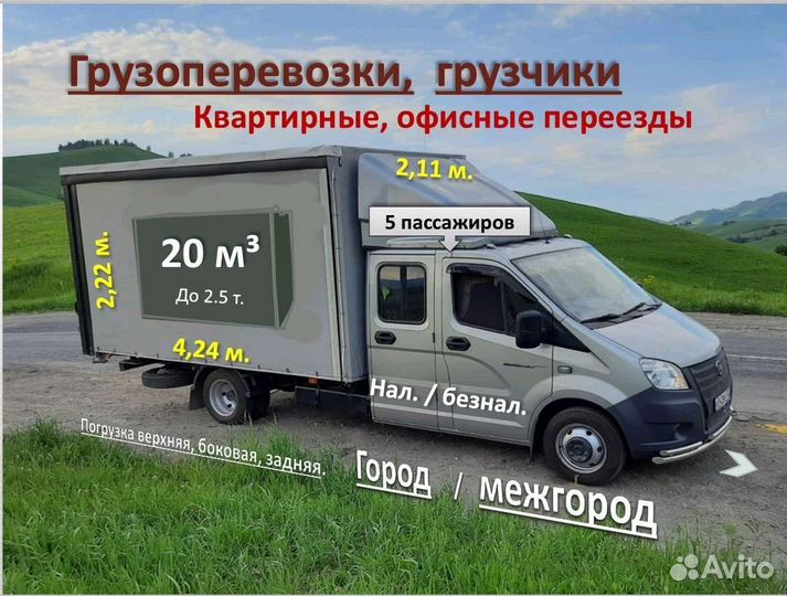 Переезды Грузчики Перевозка мебели. Газель переезд