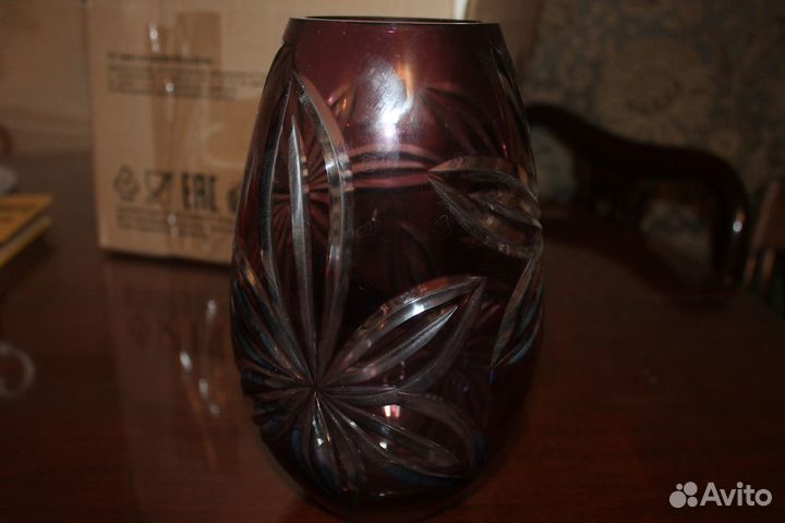 Ваза Рубиновое стекло.Красное стекло.хрустальссср