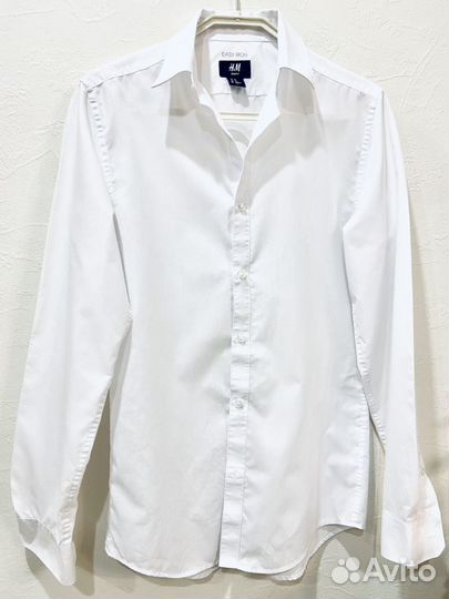 Мужская рубашка белая hm 42 рост 164 170