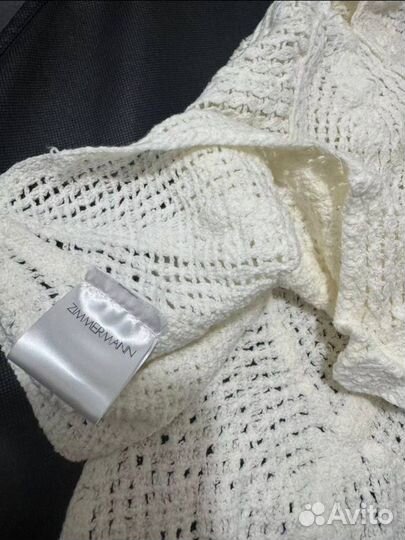 Вязаное пляжное платье белое