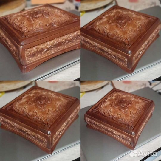 Шкатулка резная деревянная